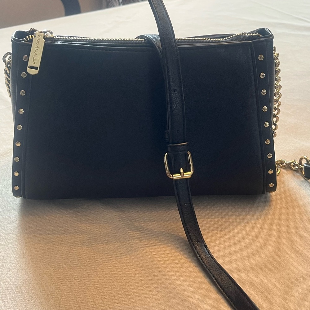 Enzo Angiolini Black crossbody bag. With gold accents